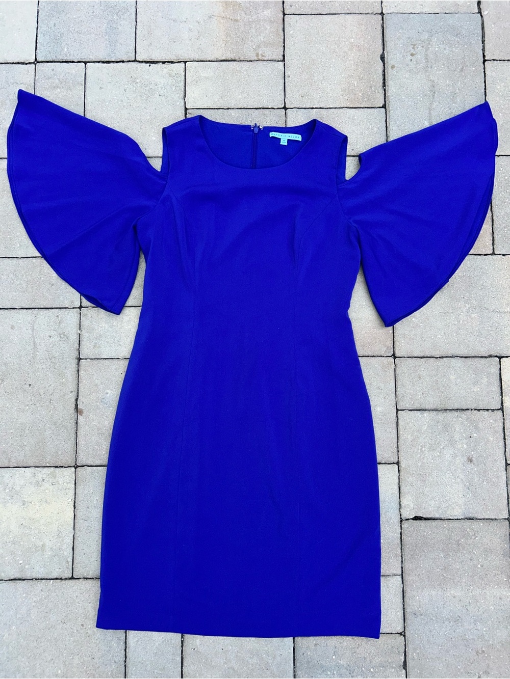 ANTONIO MELANI Cobalt Cold-Shoulder Sheath Dress